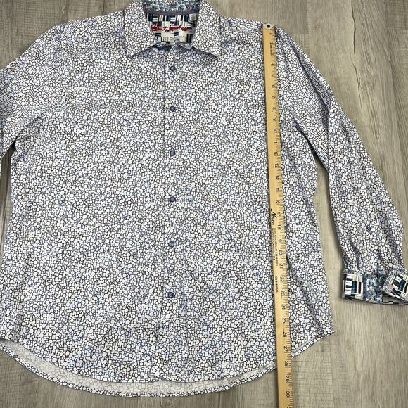 Robert Graham Shirt Mens 2XL Flip Cuff Geometric Dress Work Business Classic Q - Picture 6 of 9
